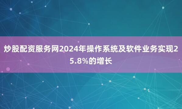 炒股配资服务网2024年操作系统及软件业务实现25.8%的增长
