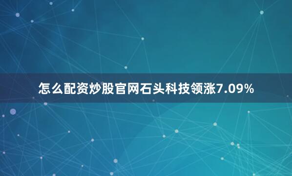 怎么配资炒股官网石头科技领涨7.09%